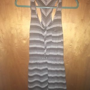 Grey and white striped cover up